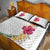 Hawaiian Plumeria and Hibiscus Quilt Bed Set White Mode