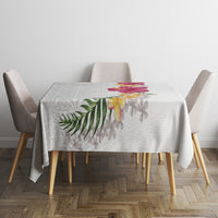 Hawaiian Plumeria and Hibiscus Tablecloth White Mode LT03 - Polynesian Pride