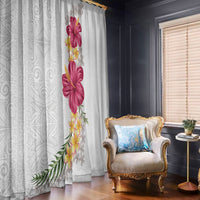 Hawaiian Plumeria and Hibiscus Window Curtain White Mode LT03 - Polynesian Pride