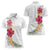 Hawaiian Plumeria and Hibiscus Women Polo Shirt White Mode