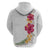 Hawaiian Plumeria and Hibiscus Zip Hoodie White Mode