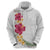 Hawaiian Plumeria and Hibiscus Zip Hoodie White Mode