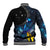 New Zealand Tui Bird Matariki Baseball Jacket Galaxy Fern With Maori Pattern