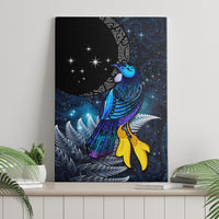 New Zealand Tui Bird Matariki Canvas Wall Art Galaxy Fern With Maori Pattern LT03 - Polynesian Pride