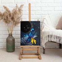 New Zealand Tui Bird Matariki Canvas Wall Art Galaxy Fern With Maori Pattern LT03 - Polynesian Pride