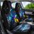 New Zealand Tui Bird Matariki Car Seat Cover Galaxy Fern With Maori Pattern