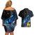 New Zealand Tui Bird Matariki Couples Matching Off Shoulder Short Dress and Hawaiian Shirt Galaxy Fern With Maori Pattern