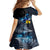 New Zealand Tui Bird Matariki Family Matching Off Shoulder Maxi Dress and Hawaiian Shirt Galaxy Fern With Maori Pattern