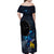 New Zealand Tui Bird Matariki Family Matching Off Shoulder Maxi Dress and Hawaiian Shirt Galaxy Fern With Maori Pattern