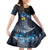 New Zealand Tui Bird Matariki Family Matching Off Shoulder Short Dress and Hawaiian Shirt Galaxy Fern With Maori Pattern