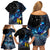 New Zealand Tui Bird Matariki Family Matching Off Shoulder Short Dress and Hawaiian Shirt Galaxy Fern With Maori Pattern