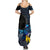 New Zealand Tui Bird Matariki Family Matching Summer Maxi Dress and Hawaiian Shirt Galaxy Fern With Maori Pattern