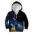 New Zealand Tui Bird Matariki Kid Hoodie Galaxy Fern With Maori Pattern