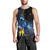 New Zealand Tui Bird Matariki Men Tank Top Galaxy Fern With Maori Pattern