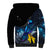 New Zealand Tui Bird Matariki Sherpa Hoodie Galaxy Fern With Maori Pattern