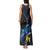 New Zealand Tui Bird Matariki Tank Maxi Dress Galaxy Fern With Maori Pattern