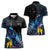 New Zealand Tui Bird Matariki Women Polo Shirt Galaxy Fern With Maori Pattern