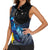 New Zealand Tui Bird Matariki Women Sleeveless Polo Shirt Galaxy Fern With Maori Pattern