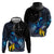 New Zealand Tui Bird Matariki Zip Hoodie Galaxy Fern With Maori Pattern