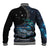 New Zealand Tui Bird Baseball Jacket Matariki Poetry Pattern Galaxy Style