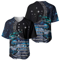 New Zealand Tui Bird Baseball Jersey Matariki Poetry Pattern Galaxy Style LT03 - Polynesian Pride