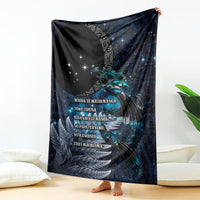 New Zealand Tui Bird Blanket Matariki Poetry Pattern Galaxy Style LT03 - Polynesian Pride