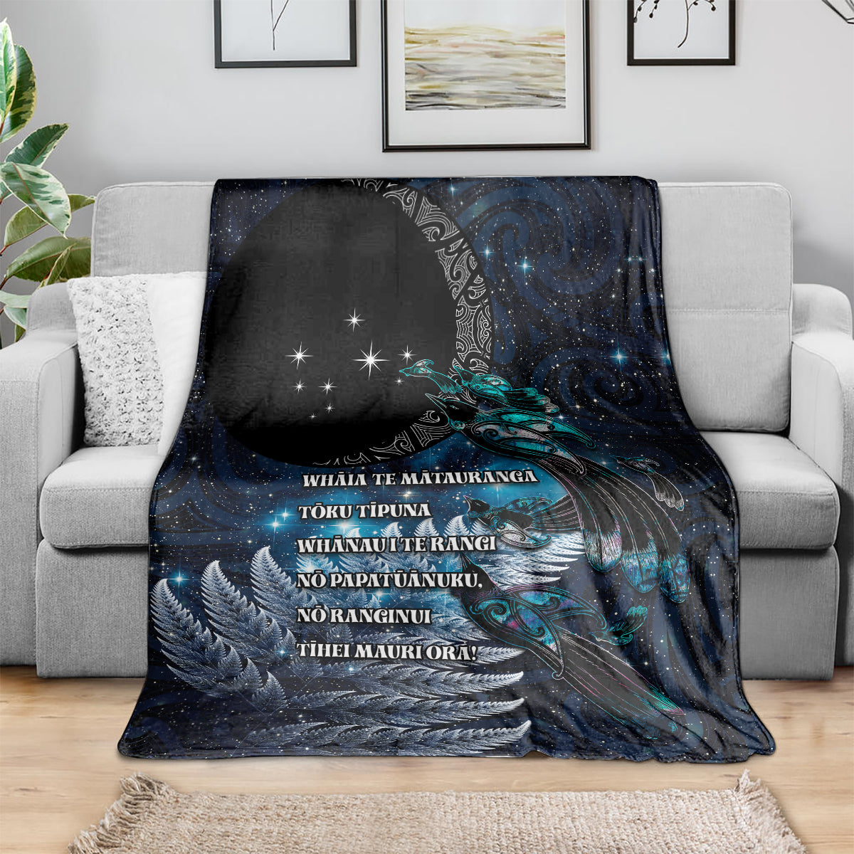 New Zealand Tui Bird Blanket Matariki Poetry Pattern Galaxy Style LT03 - Polynesian Pride