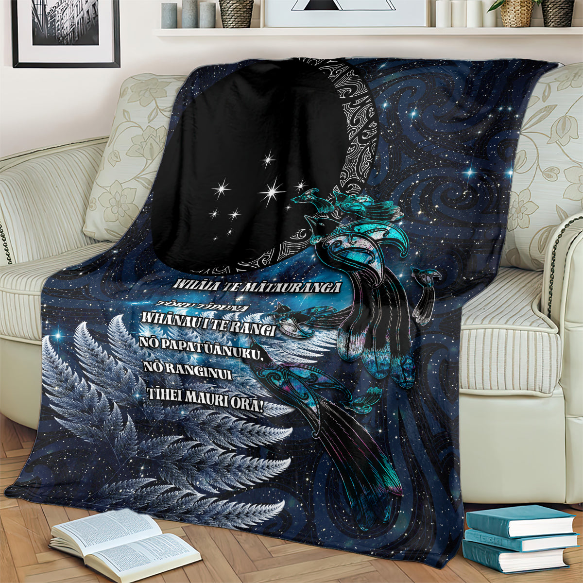 New Zealand Tui Bird Blanket Matariki Poetry Pattern Galaxy Style LT03 - Polynesian Pride