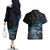 New Zealand Tui Bird Couples Matching Off The Shoulder Long Sleeve Dress and Hawaiian Shirt Matariki Poetry Pattern Galaxy Style