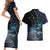 New Zealand Tui Bird Couples Matching Short Sleeve Bodycon Dress and Hawaiian Shirt Matariki Poetry Pattern Galaxy Style