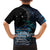 New Zealand Tui Bird Family Matching Long Sleeve Bodycon Dress and Hawaiian Shirt Matariki Poetry Pattern Galaxy Style