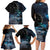 New Zealand Tui Bird Family Matching Long Sleeve Bodycon Dress and Hawaiian Shirt Matariki Poetry Pattern Galaxy Style