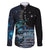 New Zealand Tui Bird Family Matching Long Sleeve Bodycon Dress and Hawaiian Shirt Matariki Poetry Pattern Galaxy Style