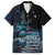 New Zealand Tui Bird Family Matching Off The Shoulder Long Sleeve Dress and Hawaiian Shirt Matariki Poetry Pattern Galaxy Style