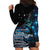 New Zealand Tui Bird Hoodie Dress Matariki Poetry Pattern Galaxy Style