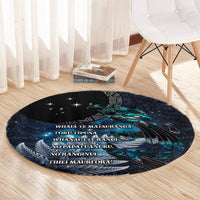 New Zealand Tui Bird Round Carpet Matariki Poetry Pattern Galaxy Style LT03 - Polynesian Pride