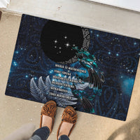 New Zealand Tui Bird Rubber Doormat Matariki Poetry Pattern Galaxy Style LT03 - Polynesian Pride