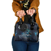New Zealand Tui Bird Shoulder Handbag Matariki Poetry Pattern Galaxy Style LT03 One Size Blue - Polynesian Pride
