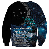 New Zealand Tui Bird Sweatshirt Matariki Poetry Pattern Galaxy Style LT03 - Polynesian Pride