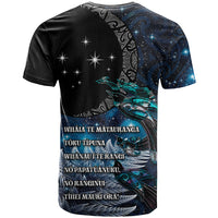 New Zealand Tui Bird T Shirt Matariki Poetry Pattern Galaxy Style LT03 - Polynesian Pride