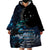 New Zealand Tui Bird Wearable Blanket Hoodie Matariki Poetry Pattern Galaxy Style