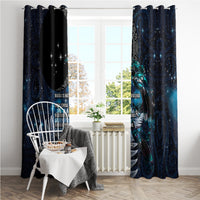 New Zealand Tui Bird Window Curtain Matariki Poetry Pattern Galaxy Style LT03 - Polynesian Pride