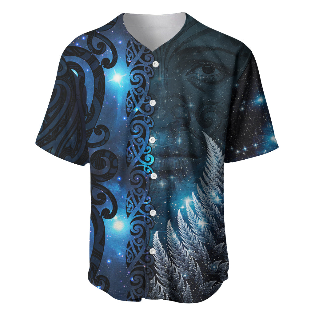 New Zealand Matariki Baseball Jersey The Tribal Maori Face and Silver Fern