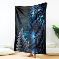 New Zealand Matariki Blanket The Tribal Maori Face and Silver Fern LT03 - Polynesian Pride