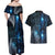 New Zealand Matariki Couples Matching Off Shoulder Maxi Dress and Hawaiian Shirt The Tribal Maori Face and Silver Fern