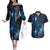 New Zealand Matariki Couples Matching Off The Shoulder Long Sleeve Dress and Hawaiian Shirt The Tribal Maori Face and Silver Fern