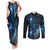 New Zealand Matariki Couples Matching Tank Maxi Dress and Long Sleeve Button Shirt The Tribal Maori Face and Silver Fern