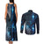 New Zealand Matariki Couples Matching Tank Maxi Dress and Long Sleeve Button Shirt The Tribal Maori Face and Silver Fern