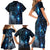 New Zealand Matariki Family Matching Short Sleeve Bodycon Dress and Hawaiian Shirt The Tribal Maori Face and Silver Fern