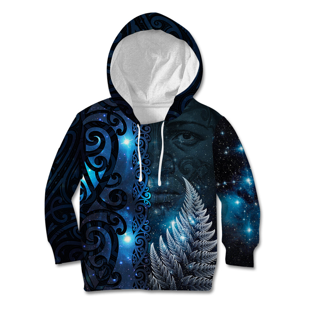 New Zealand Matariki Kid Hoodie The Tribal Maori Face and Silver Fern